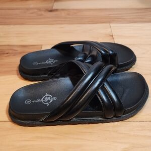Soul Mates Black Slide Sandals Women Size 8
